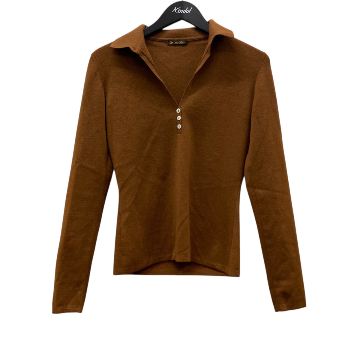 【中古】 LORO PIANA 長袖ニットポロ ブラウン サイズ：40 【価格見直し】