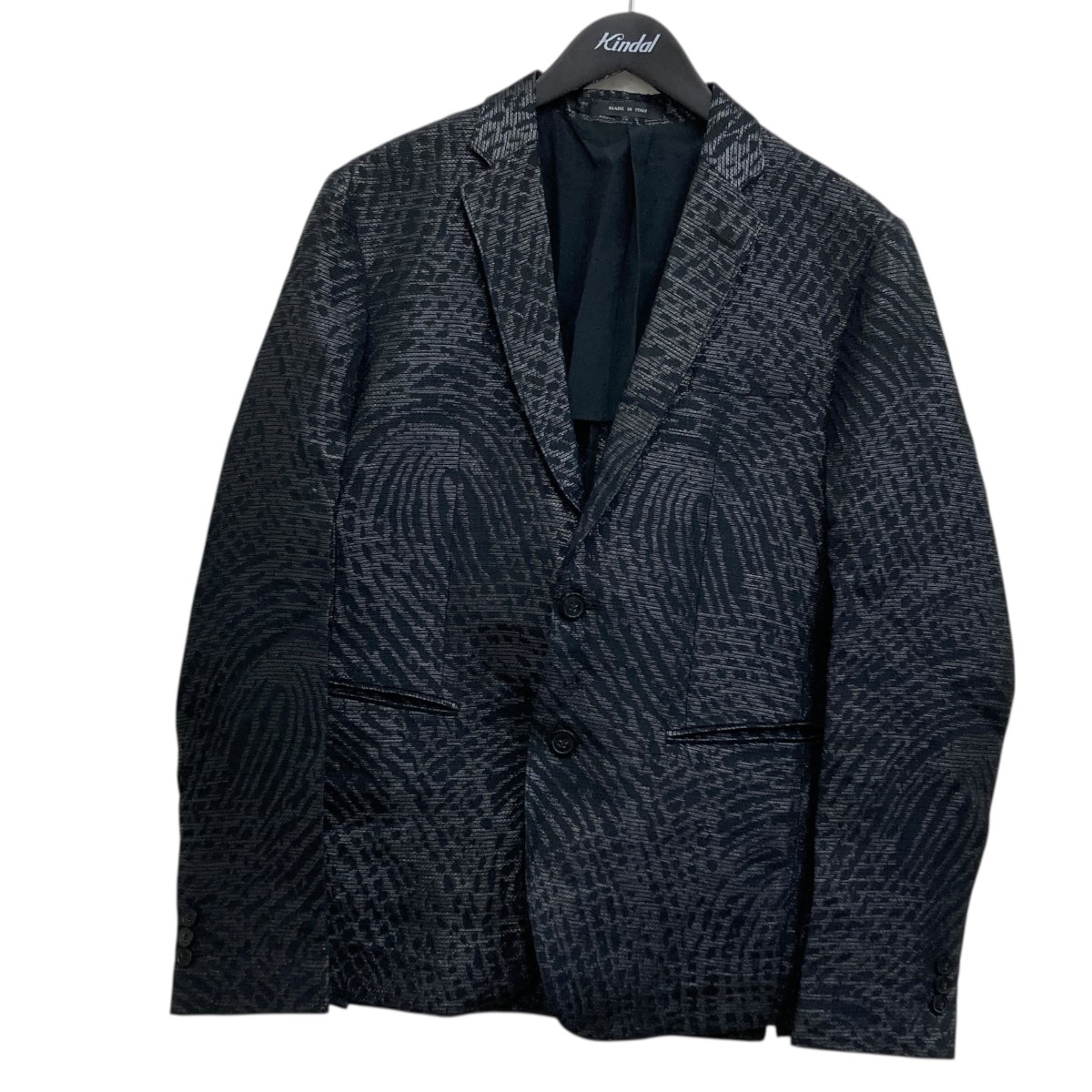 【中古】 EMPORIO ARMANI　 指紋柄 テーラードジャケット ブラック サイズ：46 【191225】（エンポリオアルマーニ） 23,899円