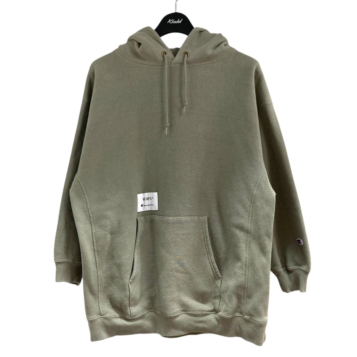 【中古】 WTAPS×Champion リバースウェーブパーカー C8-U126 ｢ACADEMY HOODED｣ カーキ サイズ：S 【価格見直し】
