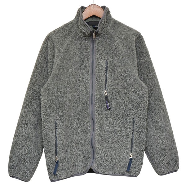 【中古】 Patagonia　 1990年代　Vintage　USA MADE　RETRO CARDIGAN　ボアフリースジャケット　ブルゾン　レトロカーディガン グレー×グリーン サイズ：M 【191225】（パタゴニア）
