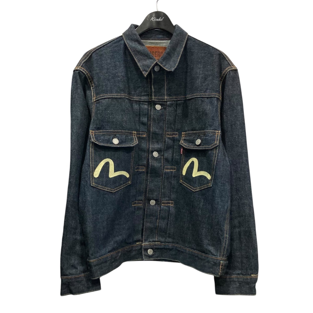 【中古】 EVISU TIGER PRESHRUNK デニムジャケット 1507 インディゴ サイズ：42 【価格見直し】