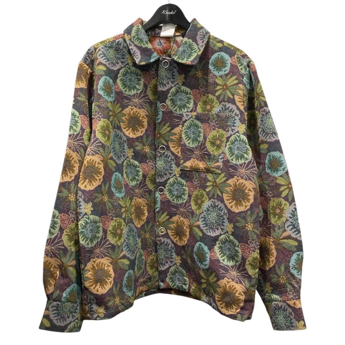 【中古】 citizen of no place　 フラワージャガードジャケット 021-450-993 ネイビー×グリーン サイズ：L 【201225】（シチズン オブ ノー プレイス）