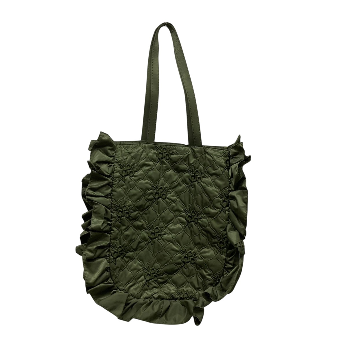 【中古】 POPPY Flower WAVE QUILTING TOTE トートバッグ オリーブ サイズ：ONE SIZE 【価格見直し】