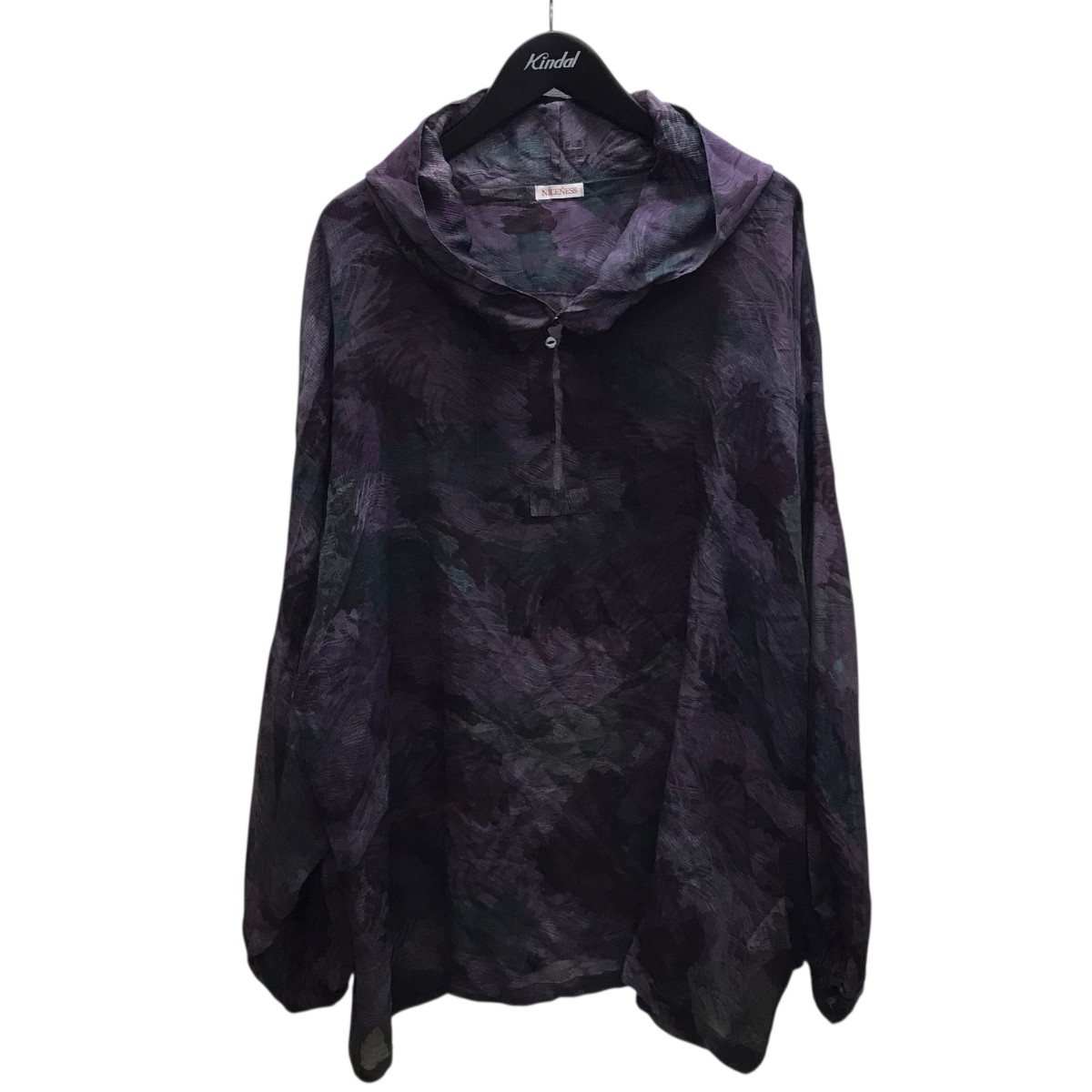 【中古】 NICENESS 長袖シルクシャツ パープル サイズ:L 【価格見直し】