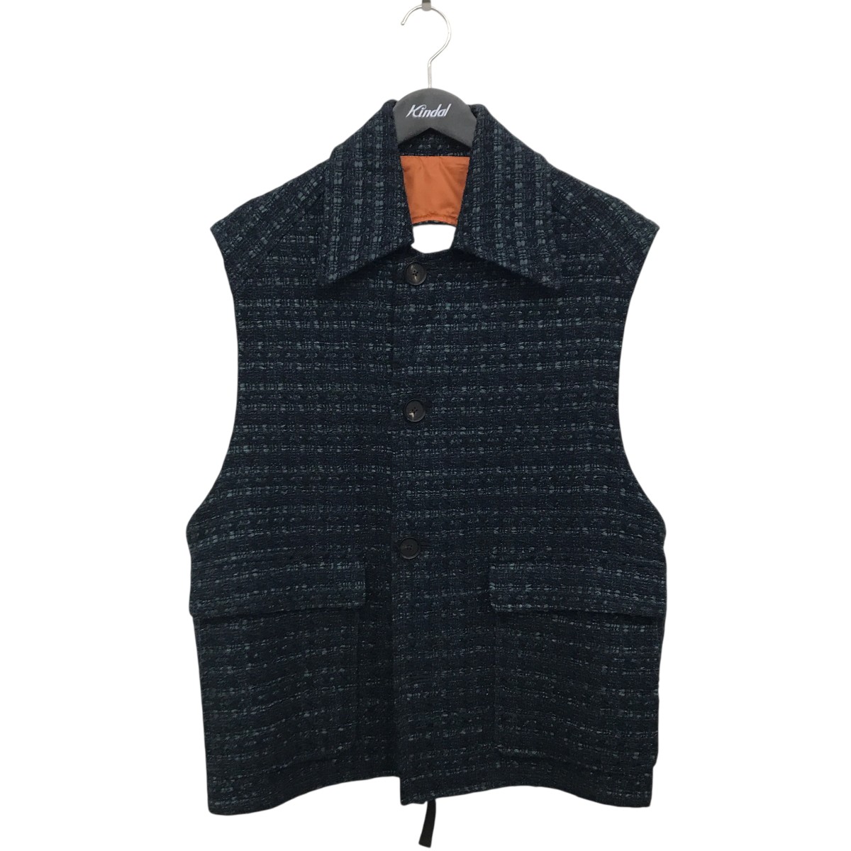 【中古】 SUBLATIONS GLITTERY TWEED HELI-CREW VEST ．07 ベスト S071306 ネイビー×グリーン サイズ：F 【価格見直し】