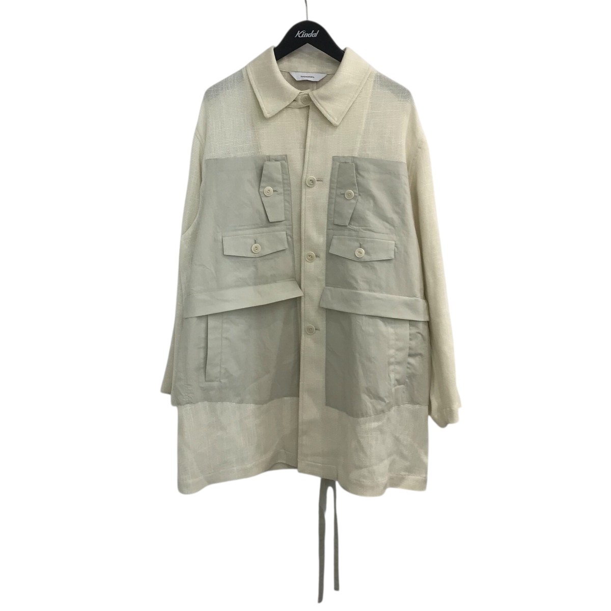 【中古】SASQUATCHfabrix．「UTILITY MESH COAT」 ユーティリティーメッシュコート 25SSJKL010 ホワイト サイズ：M【価格見直し】｜ブランド古着のカインドオル