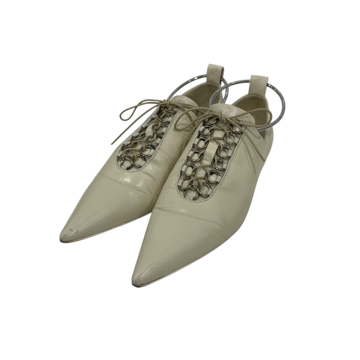 【中古】\u003cBR\u003eJIL SANDER\u003cBR\u003eなめし革シューズ JS33141A 象牙色 大きさ：36 1/2\u003cBR\u003e【必要経費思いかえす】