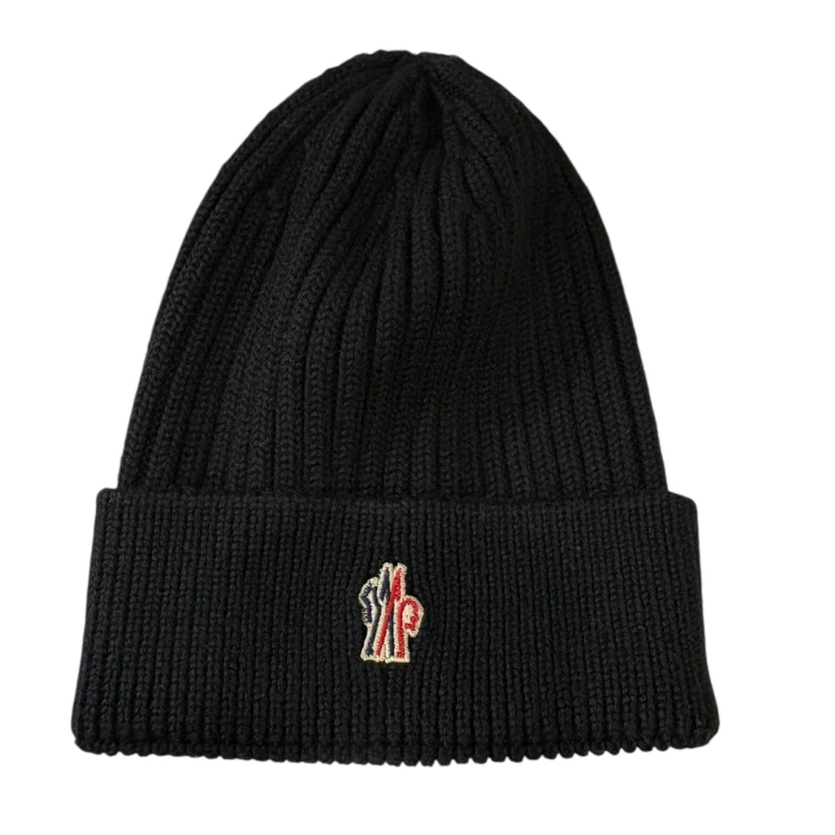 【中古】 MONCLER GRENOBLE　 ワンポイントニットキャップ ニットキャップ E20970025900 ブラック 【211225】（モンクレールグルノーブル）