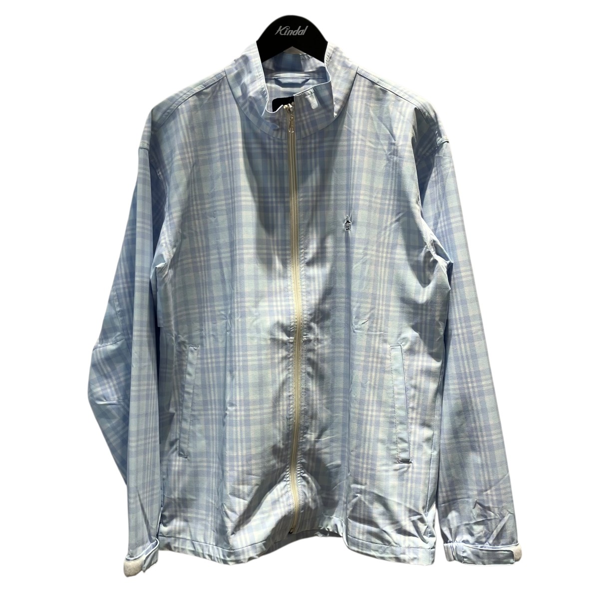 【中古】 MUNSING WEAR　 25SS チェック ブルゾン フルジップ MG5SJK22M ブルー サイズ：M 【211225】（マンシングウェア）