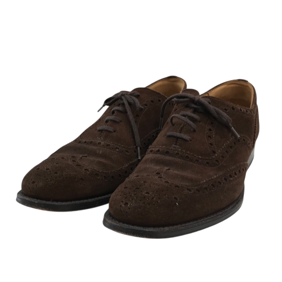 【中古】 Church’s　 ウィングチップスウェードシューズ ブラウン サイズ：7 1/2 【231225】（チャーチ）