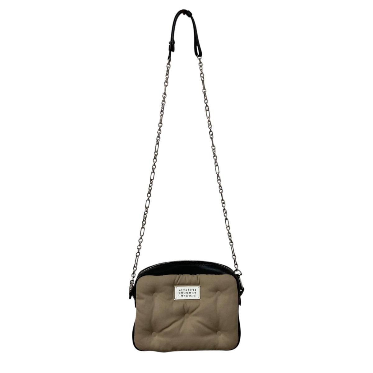 【中古】Maison Margiela Glam Slam チェーン店ショルダーバッグ S56WG0106 ベージュ×黒いこと 【120526】（メゾンマルジェラ）