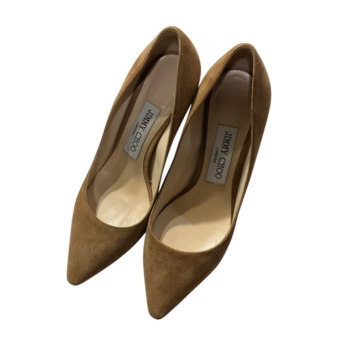 【中古】 JIMMY CHOO　 スウェードヒールパンプス ベージュ サイズ：35 【231225】（ジミーチュウ）
