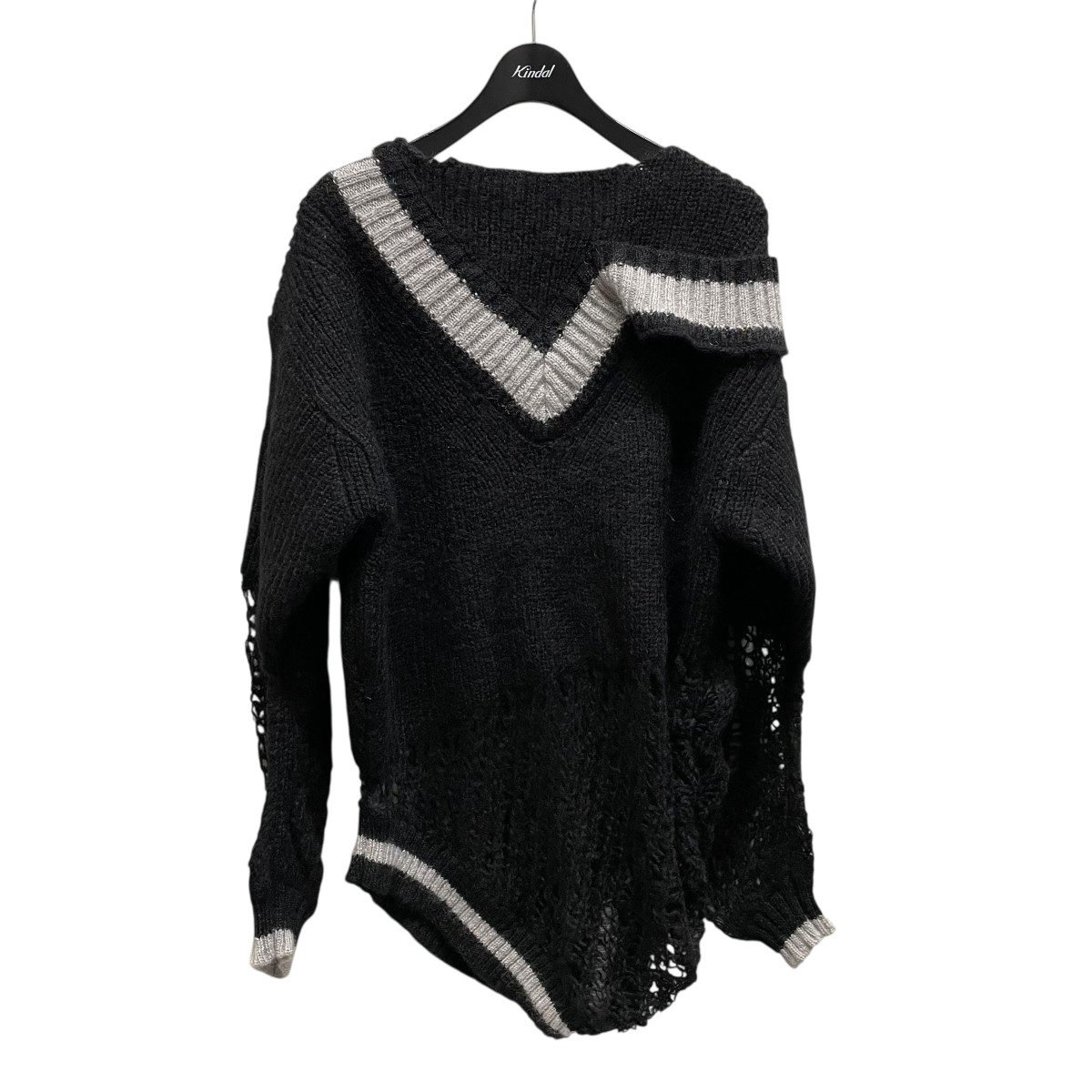 【中古】\u003cBR\u003eshoop\u003cBR\u003e24SS MOHAIR DROPPED STITCH V NECK JUMPER 編み物 黒いこと 大いさ：M\u003cBR\u003e【必要経費思いかえす】 トップス-ニット・セーター-メンズファッション
