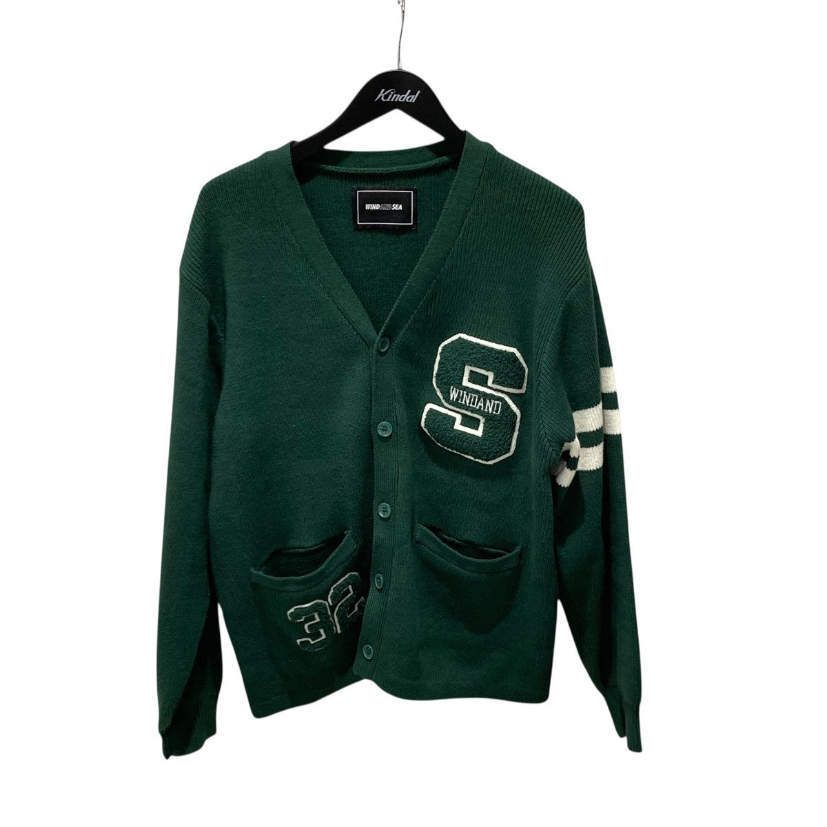 【中古】 WIND AND SEA　 コットンカーディガン WDS-O-TRAD-23-Q1-KN-02 グリーン サイズ：M 【241225】（ウィンダンシー） 11,370円