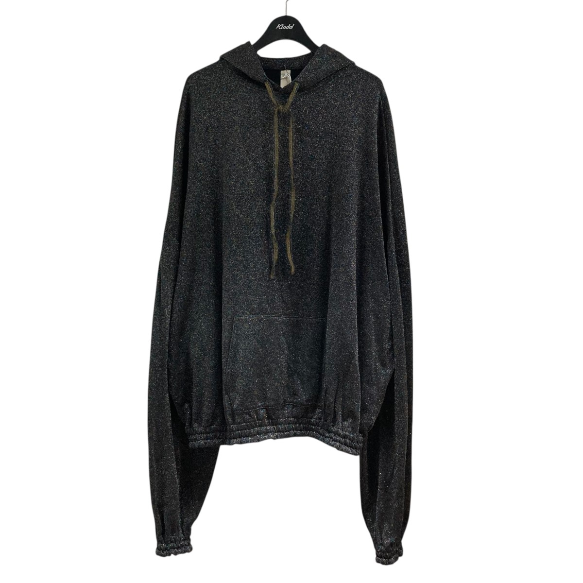 【中古】 SHINYA KOZUKA ラメ糸パーカー 2402SK81ST UPCYCLED GIANT HOODIE ブラック×マルチカラー サイズ：S 【価格見直し】