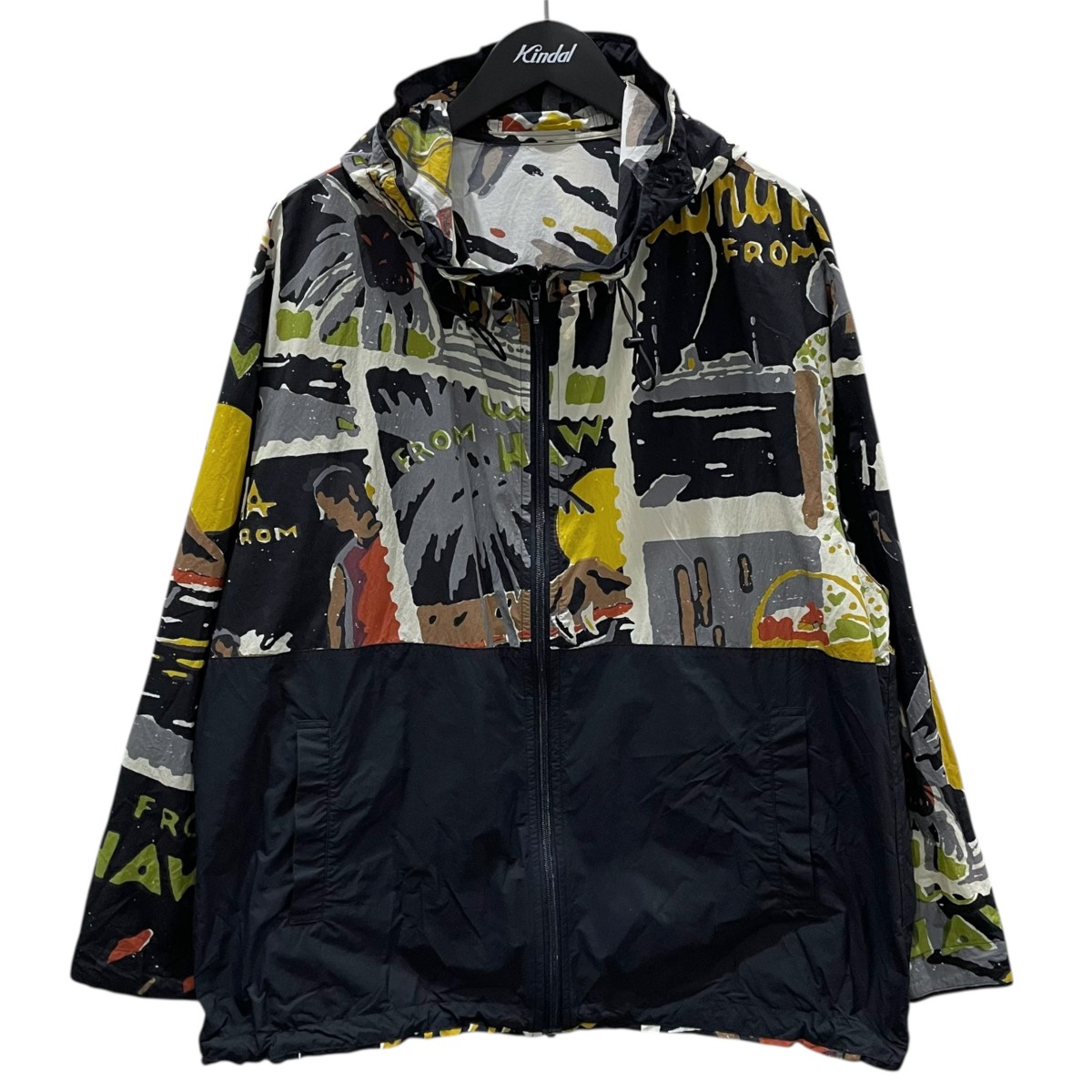 【中古】 Porter Classic 25SS ジップアップフーデッドナイロンジャケット HAWAIIAN OUTDOOR MOUNTAIN PARKA ハワイアンアウトドアマウンテンパーカー ブラック・イエロー・グレー他 サイズ：2 【価格見直し】