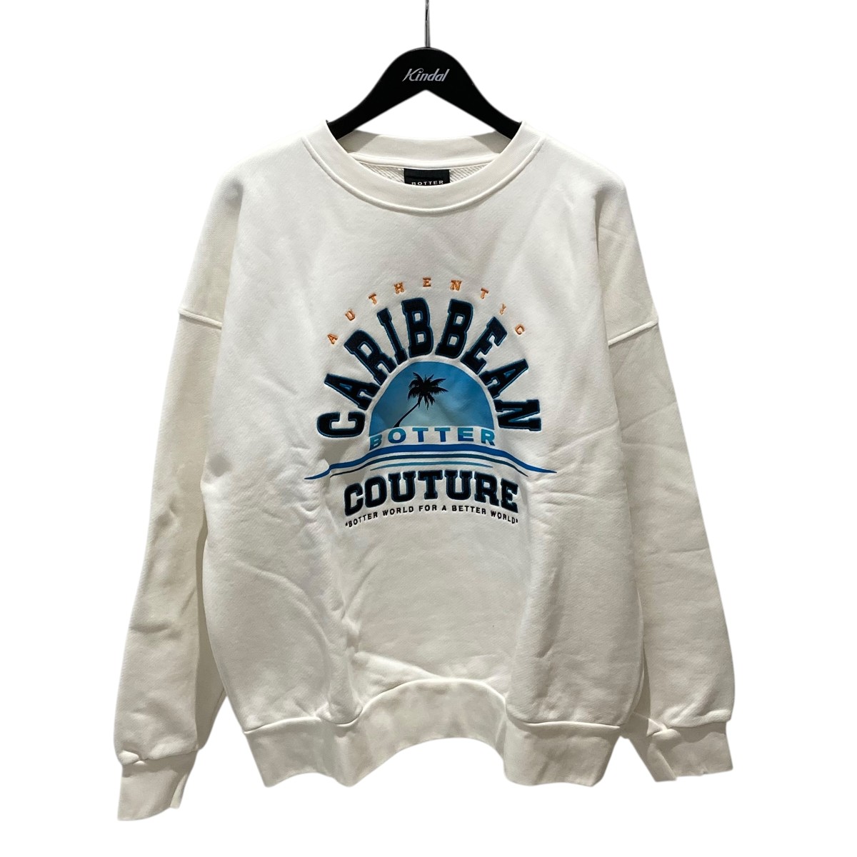 【中古】\u003cBR\u003eBOTTER\u003cBR\u003eCARIBBEAN COUTURE COLLEGE CREWNECK SWEATER クルーネックスウェット 6014B J006 白いこと 大きさ：L\u003cBR\u003e【必要経費思いかえす】