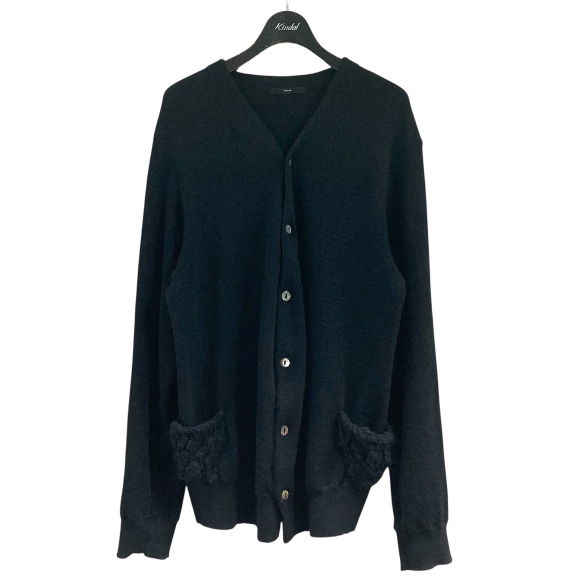 【中古】KAKAN 25SS Vネックニットカーディガン KKN-25SS-CD003 黒いこと 大きさ：F 【150226】（カカン）