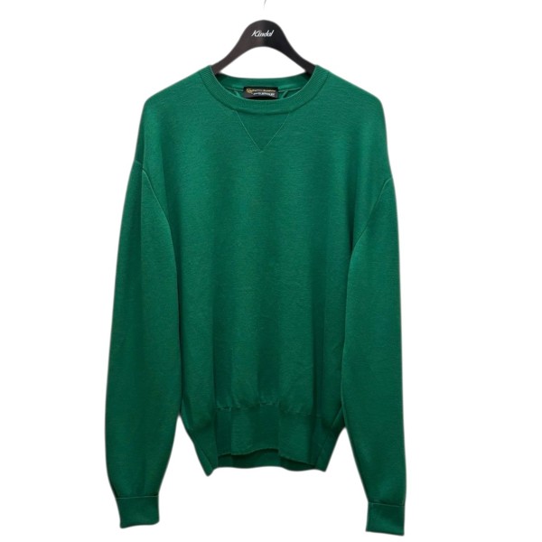 【中古】KAPTAIN SUNSHINE×JOHN SMEDLEY 1980 Double V Pullover 緑であること 大きさ：M 【241225】（旗がしら太陽光線×ジョンスメドレー）