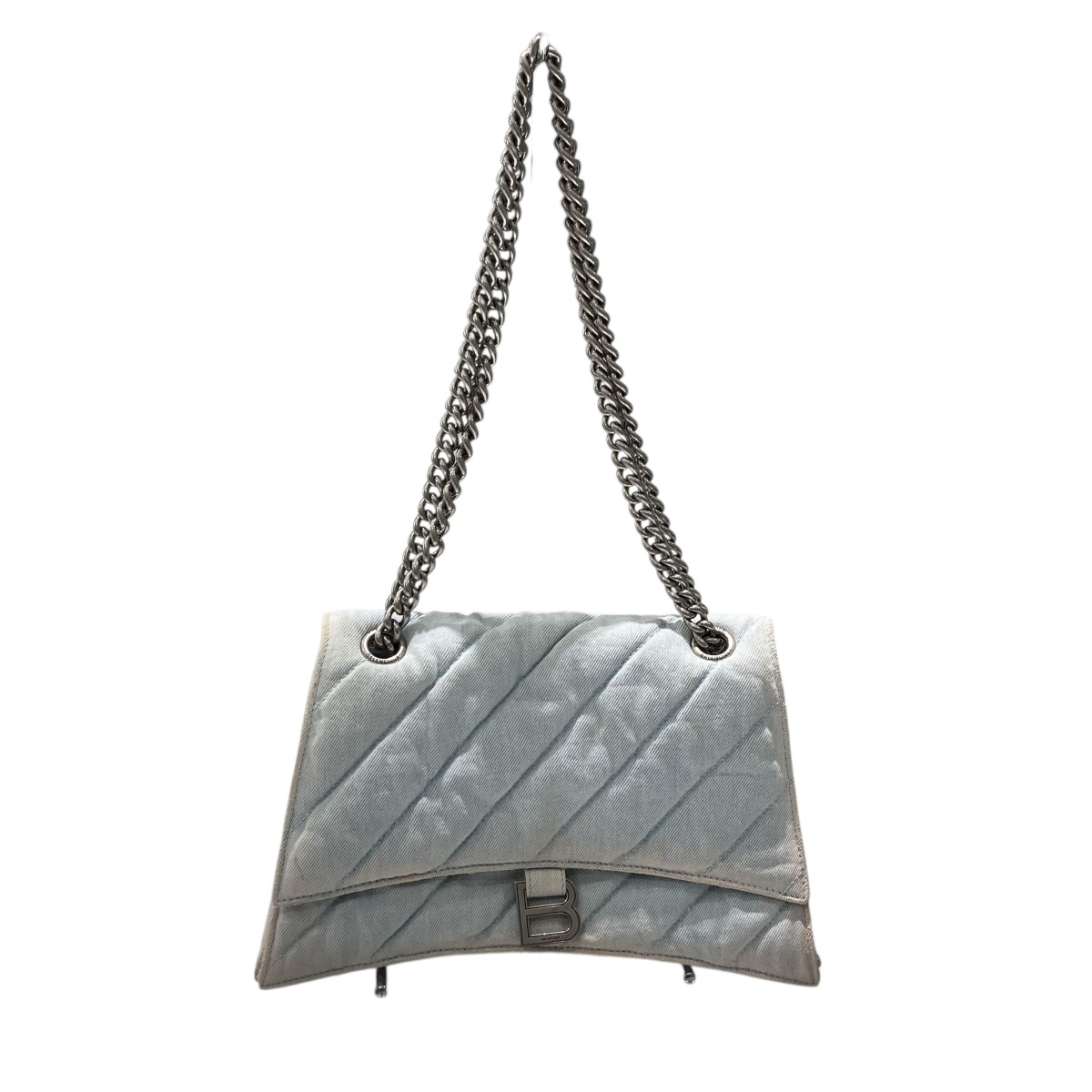 【中古】\u003cBR\u003eBALENCIAGA\u003cBR\u003eCrush Medium Chain Bag Quilted Denim チェーン店ショルダーバッグ インディゴ\u003cBR\u003e【通貨価値思いなおす】