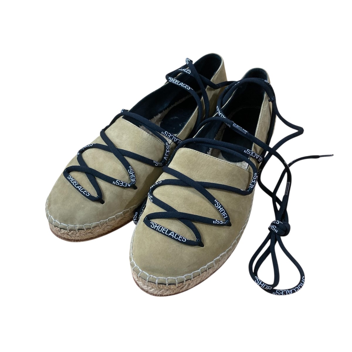 【中古】 OFF WHITE エスパトリーユ シューズ ベージュ×ブラック サイズ：39 【価格見直し】 6,865円