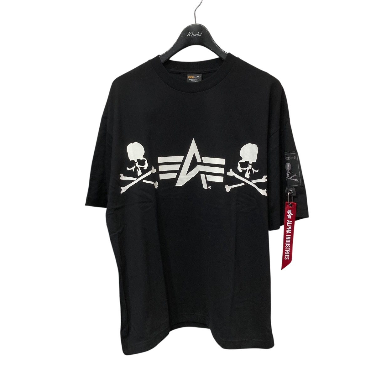 【中古】 Mastermind WORLD×ALPHA 25AW プリントTシャツ 797-5234001 ブラック サイズ：M 【価格見直し】