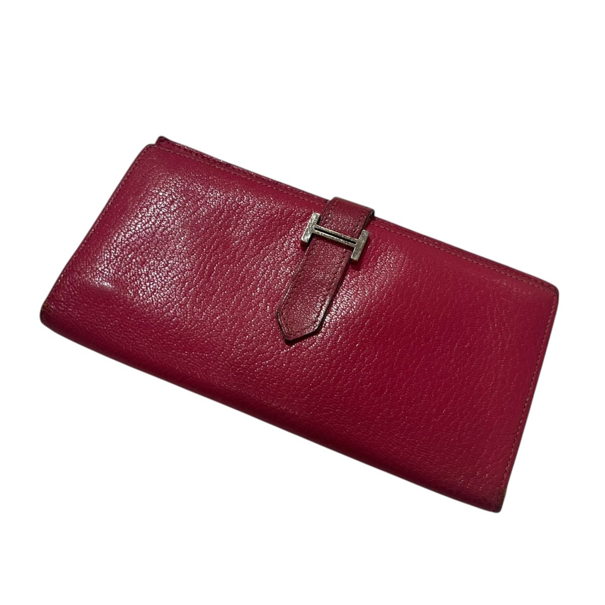 【中古】 HERMES レザーベアンスフレ 長財布 ピンク 【価格見直し】