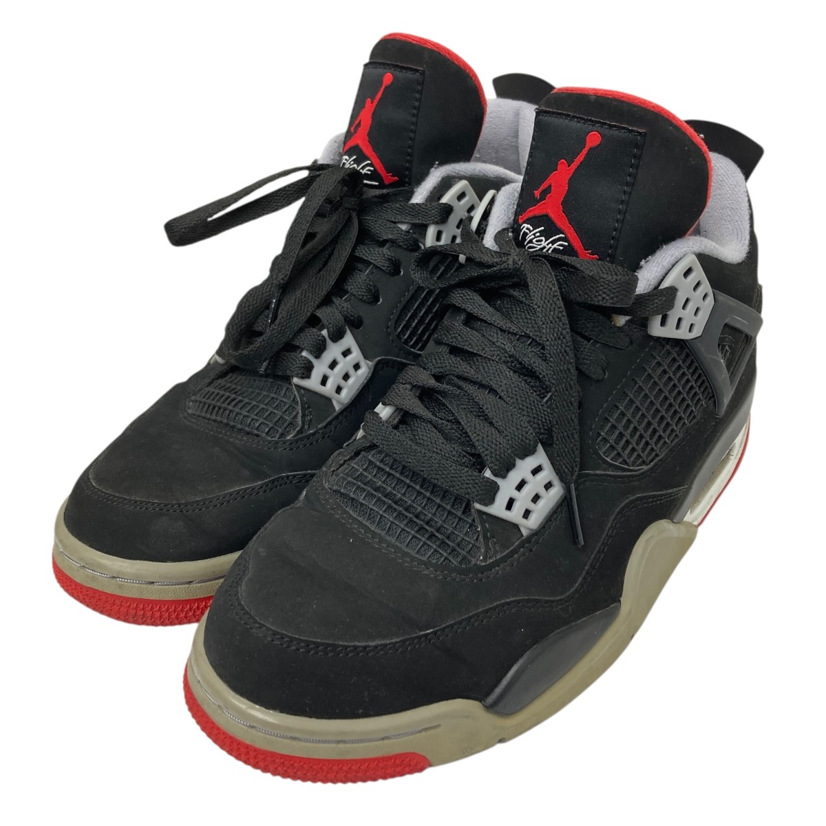 【中古】 NIKE Nike Air Jordan 4 Retro Bred ミッドカットスニーカー ブラック×レッド サイズ：26cm 【価格見直し】
