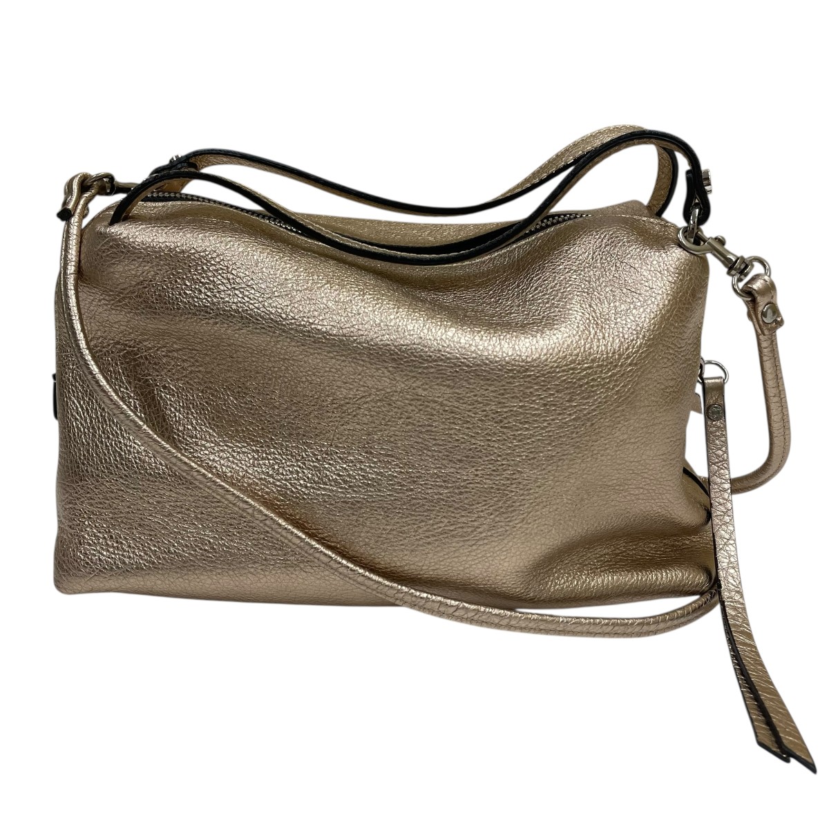 【中古】GIANNI CHIARINI アリファS ミニレザーバッグ 2WAYハンドバッグ ゴールド 【271225】（ジャンニキアリーニ）