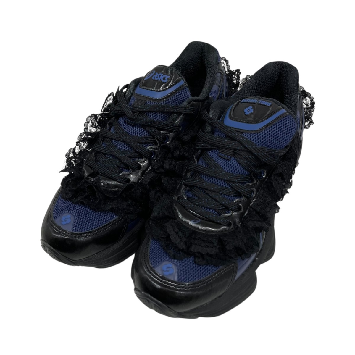 【中古】asics×SHUSHU ／TONG GEL-KINETIC FLUENT  ローカットスニーカー 1203A822 米国海軍×黒いこと 大きさ：23.5糎 【281225】（アシックス×シュシュトング）