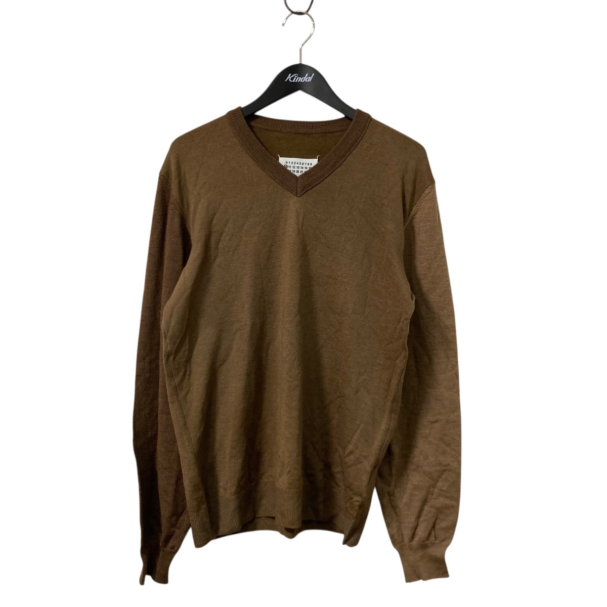 【中古】 Maison Margiela　 06AW ここのえタグ Vネックニット 30 HA017 ブラウン サイズ：L 【070426】（メゾンマルジェラ）