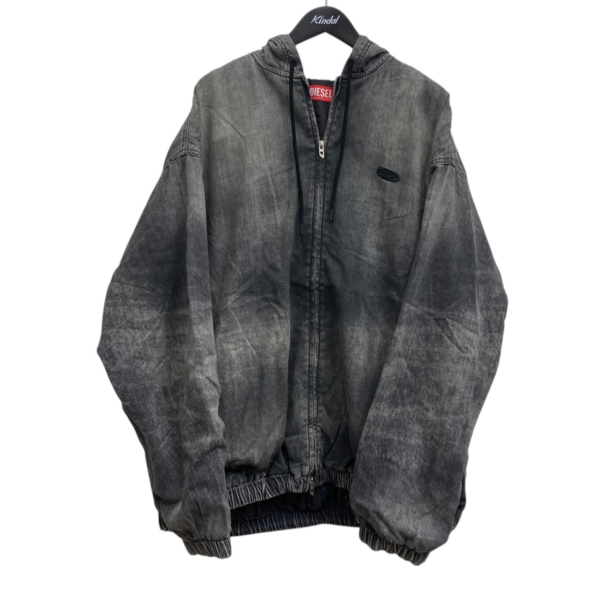 【中古】DIESEL　D-OFFY-S デニムフーデッドジャケット グレー サイズ：XL 【281225】（ディーゼル）｜ブランド古着のカインドオル