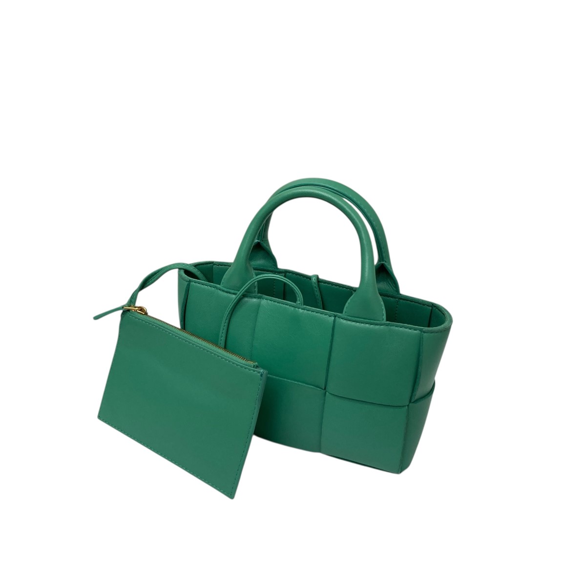 【中古】 BOTTEGA VENETA レザー2WAYハンドバッグ グリーン 【価格見直し】