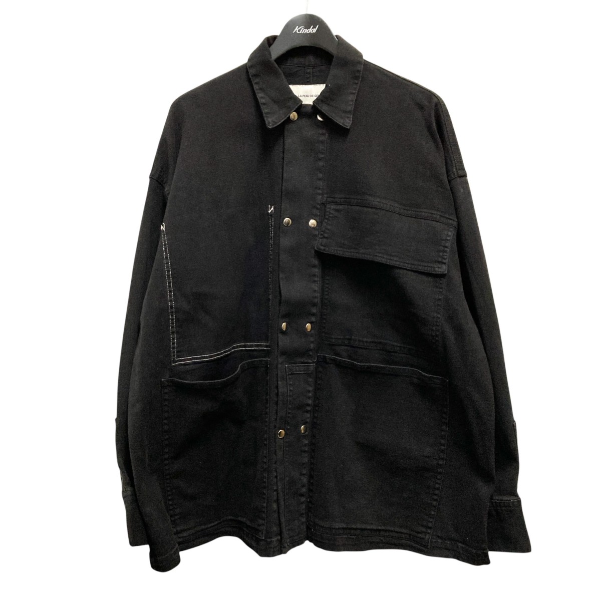 【中古】 la peau de gem　 デニムジャケット GEM 532 ブラック サイズ：F 【291225】（ラポドゥジェム）