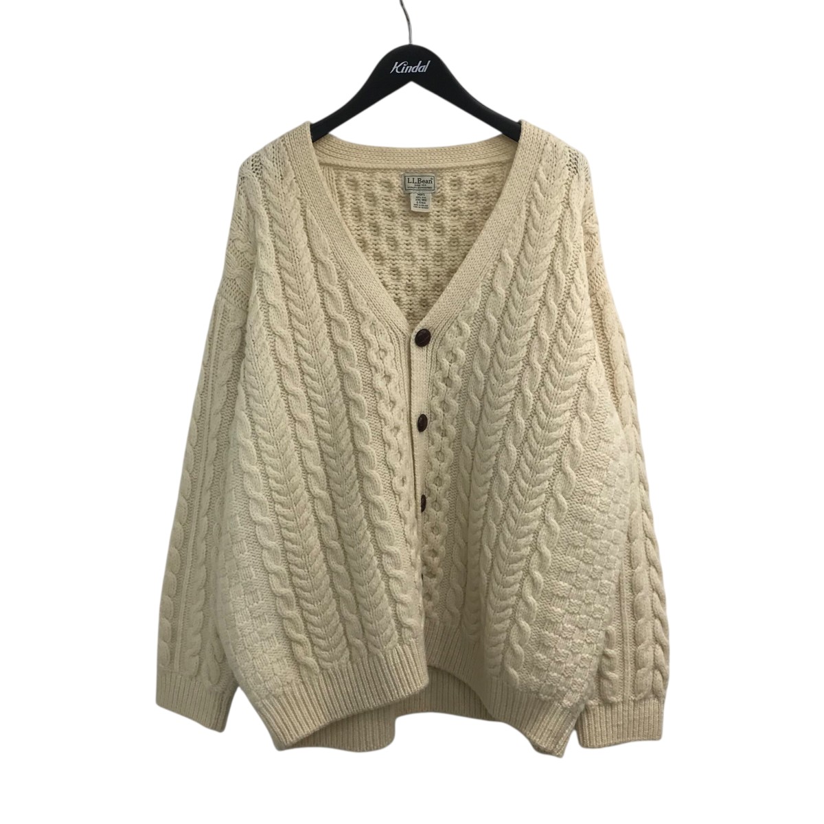 【中古】 L．L．Bean ケーブルニットカーディガン アイボリー サイズ：XXL 【価格見直し】