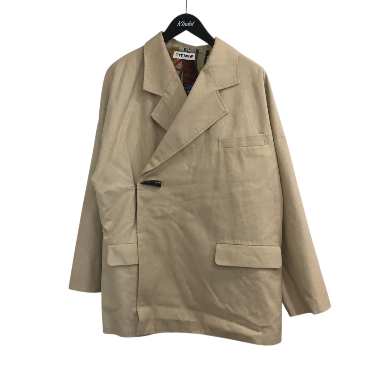【中古】 TTT MSW 「organic cotton jacket」 コットンダブルテーラードジャケット TTT2022SSJK03 アイボリー サイズ：M 【価格見直し】