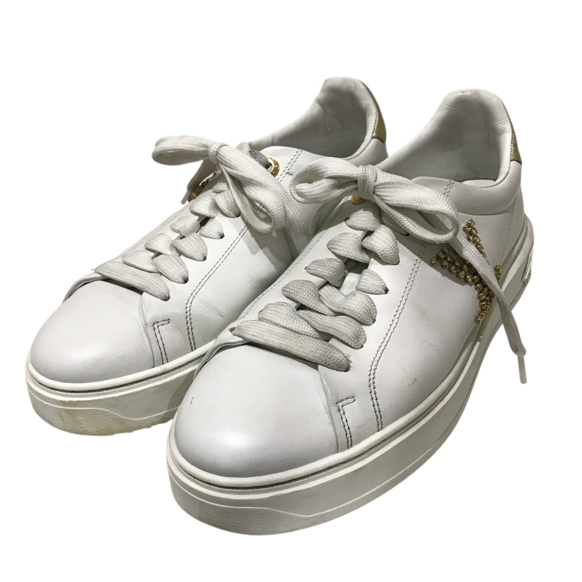 【中古】 LOUIS VUITTON　 ローカットスニーカー ホワイト サイズ：36 1/2 【301225】（ルイヴィトン）