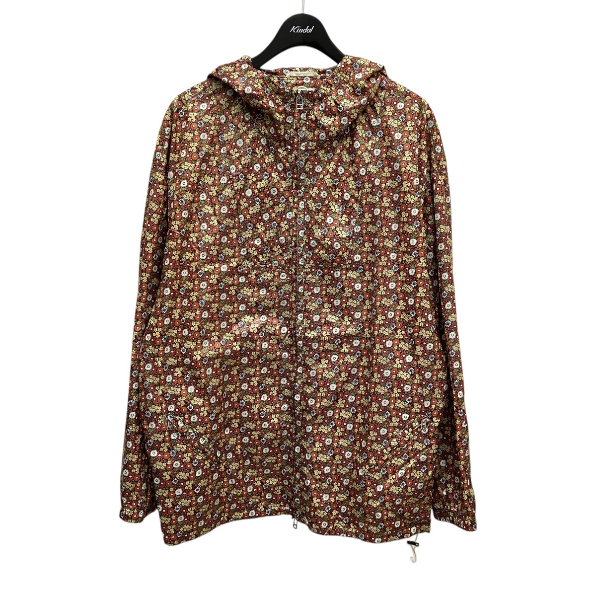 【中古】 BIBLIOTHERK 花柄 ナイロンコート ブラウン 【価格見直し】