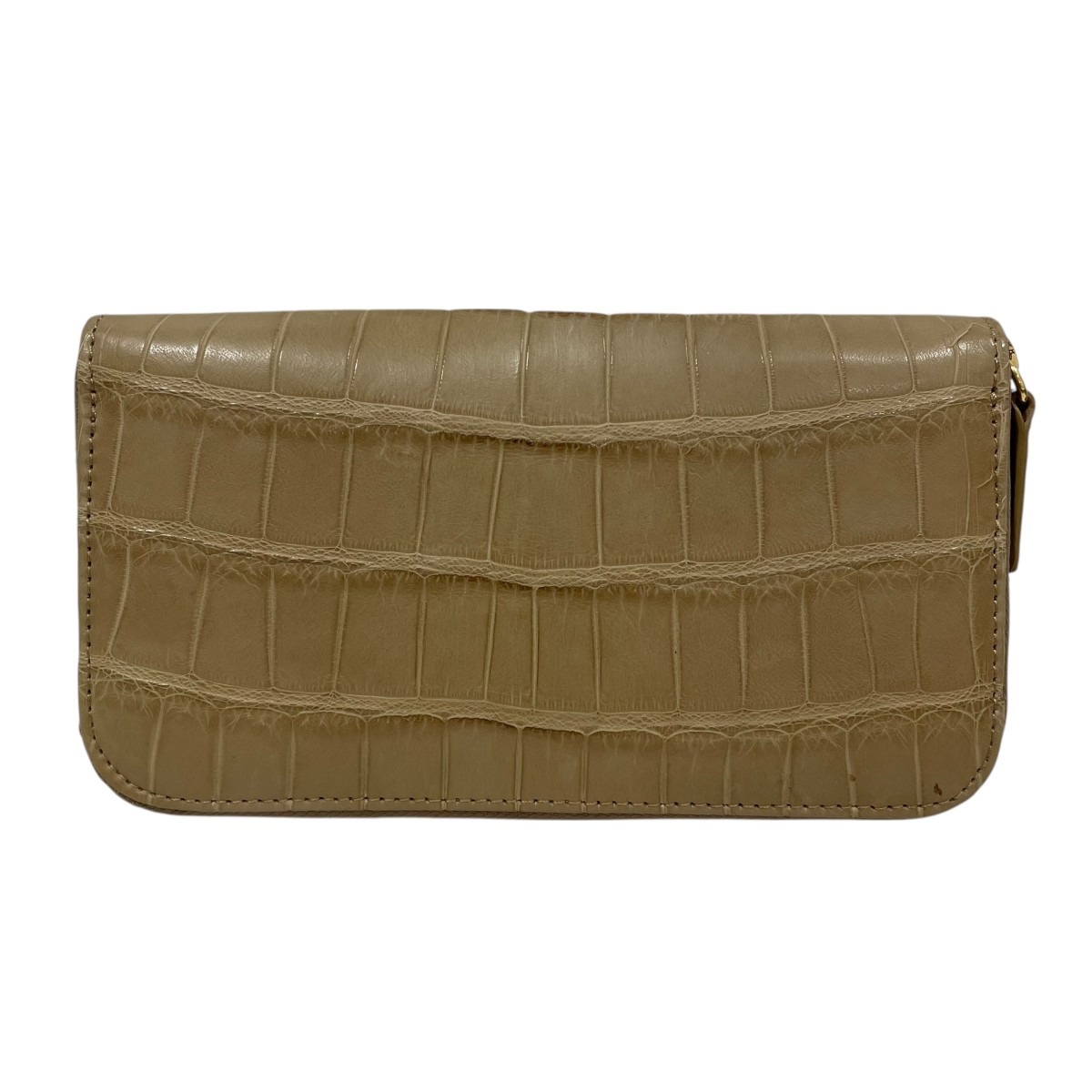 【中古】 SILVANO BIAGINI×Tutu クロコダイルレザー ロングウォレット ベージュ 【価格見直し】