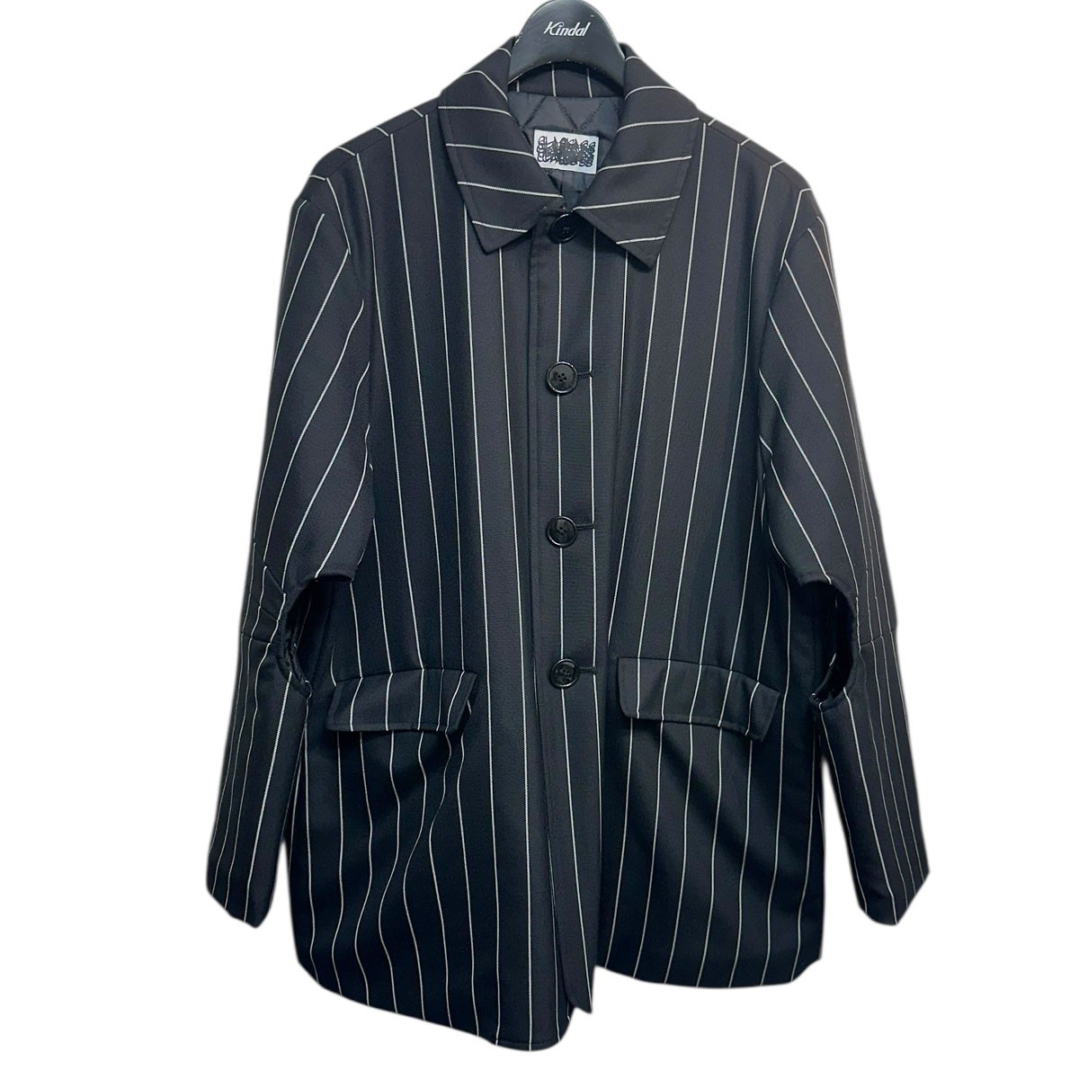 【中古】 CLASS　 24AW DORMEUIL ROYAL11 STRIPE COVERALL ドーメルロイヤル11ピンストライプ中綿キルティングカバーオール CCEA15UNI ブラック サイズ：2 【311225】（クラス）