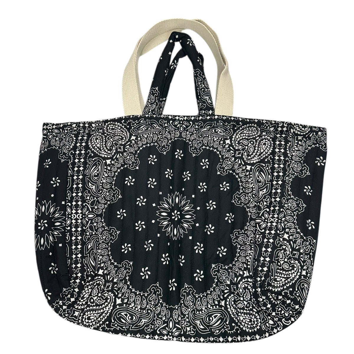【中古】MALUS BANDANA QUILTING BIG BAG バンダナキルティングビッグトートバッグ ブラック 【311225】（マリュス）