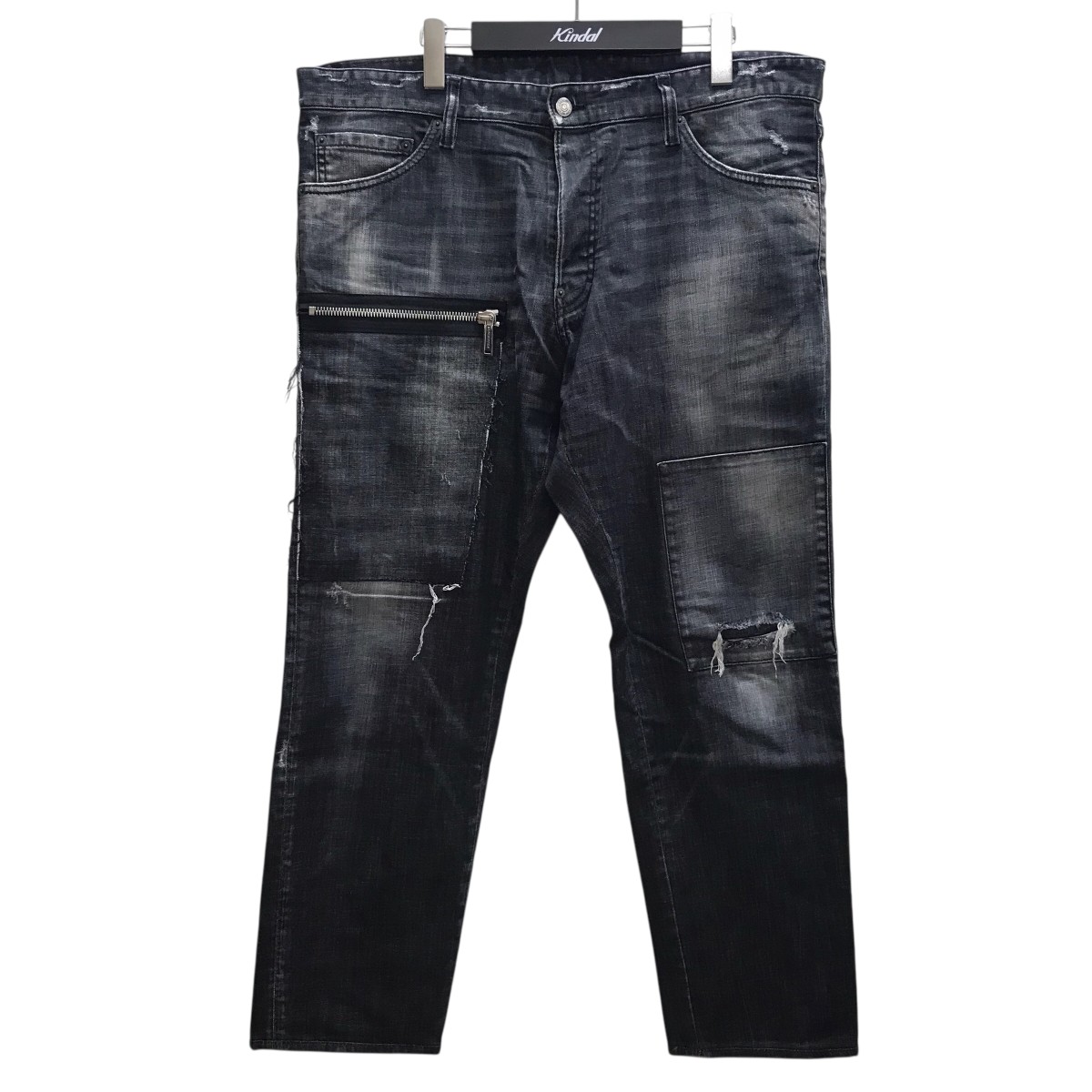 【中古】DSQUARED2 ストレッチZIPデニムパンツ グレー サイズ：56 【300326】（ディースクエアード）