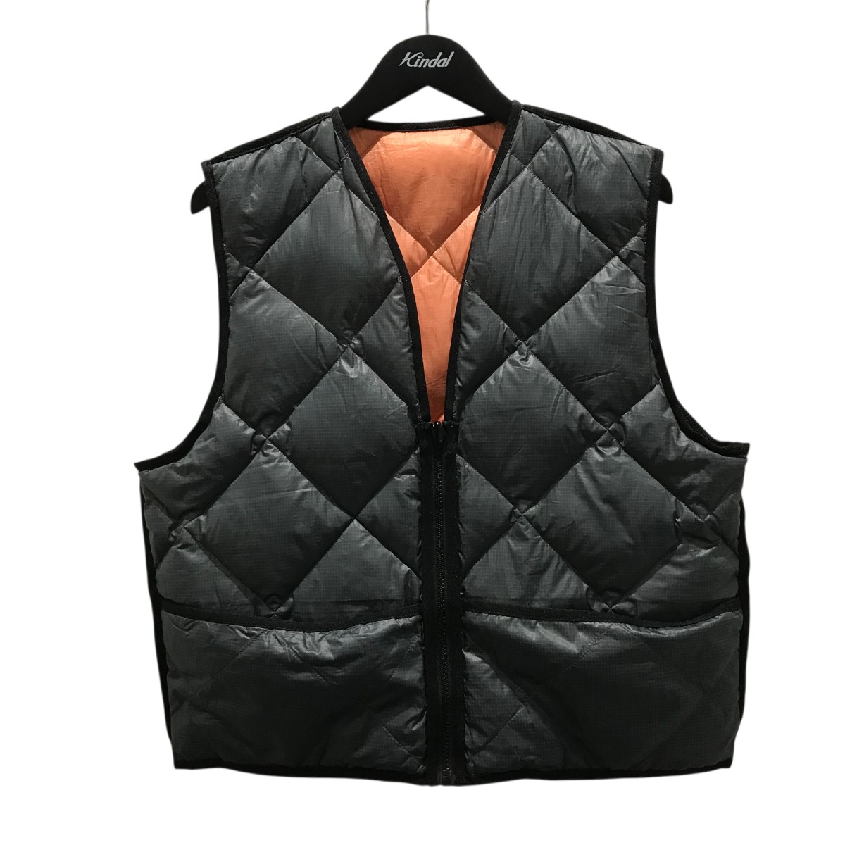 【中古】 mfpen 【STUDIO VEST】 リバーシブルベスト グレーオリーブ×オレンジ サイズ：M 【価格見直し】