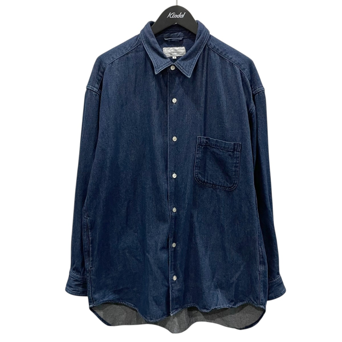 【中古】 FOLL 24SS デニムシャツ cotton linen denim big daily shirt コットンリネン デニムビッグデイリーシャツ 24050684000410 インディゴ サイズ：2 【価格見直し】