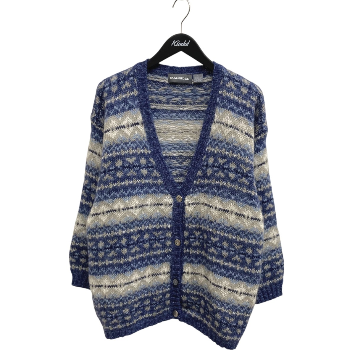 【中古】 MAURICES　 ニットカーディガン ブルー×ベージュ サイズ：L 【020126】（マリーシーズ）