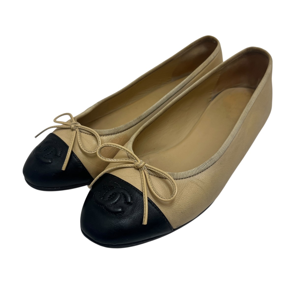 【中古】 CHANEL　 フラットシューズ ベージュ サイズ：35 【020126】（シャネル）