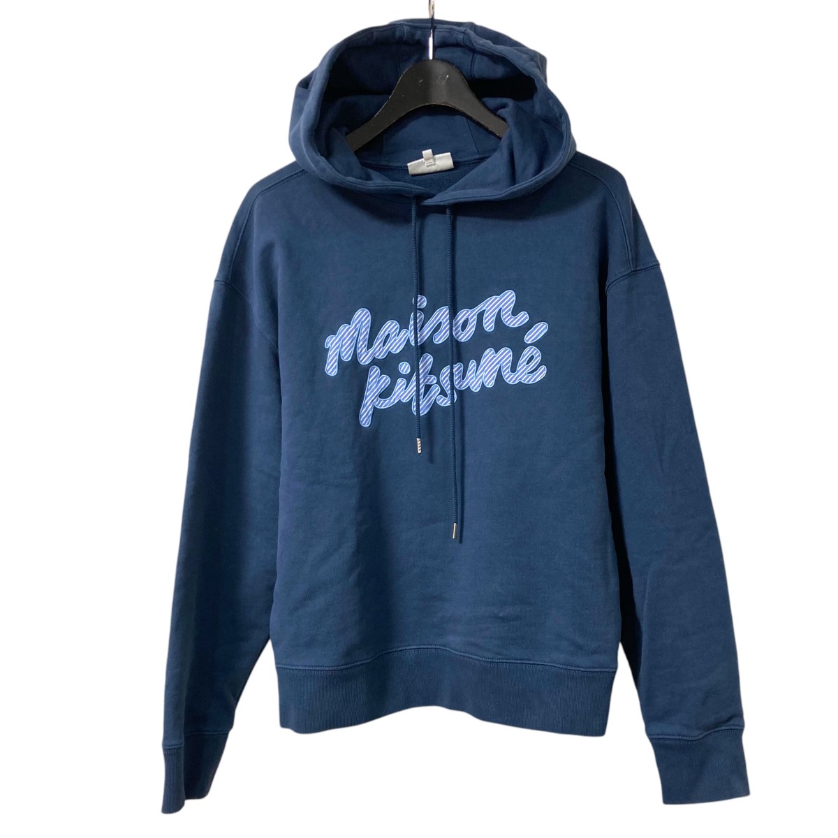 【中古】MAISON KITSUNE HANDWRITING パーカー MM00707KM0001 ネイビー サイズ：XS 【010526】（メゾンキツネ）
