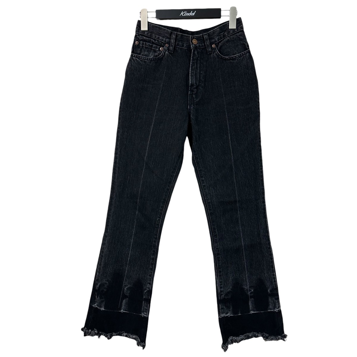 【中古】 UNUSED 14oz denim five pocket pants フレアデニム ブラック サイズ：00 【価格見直し】