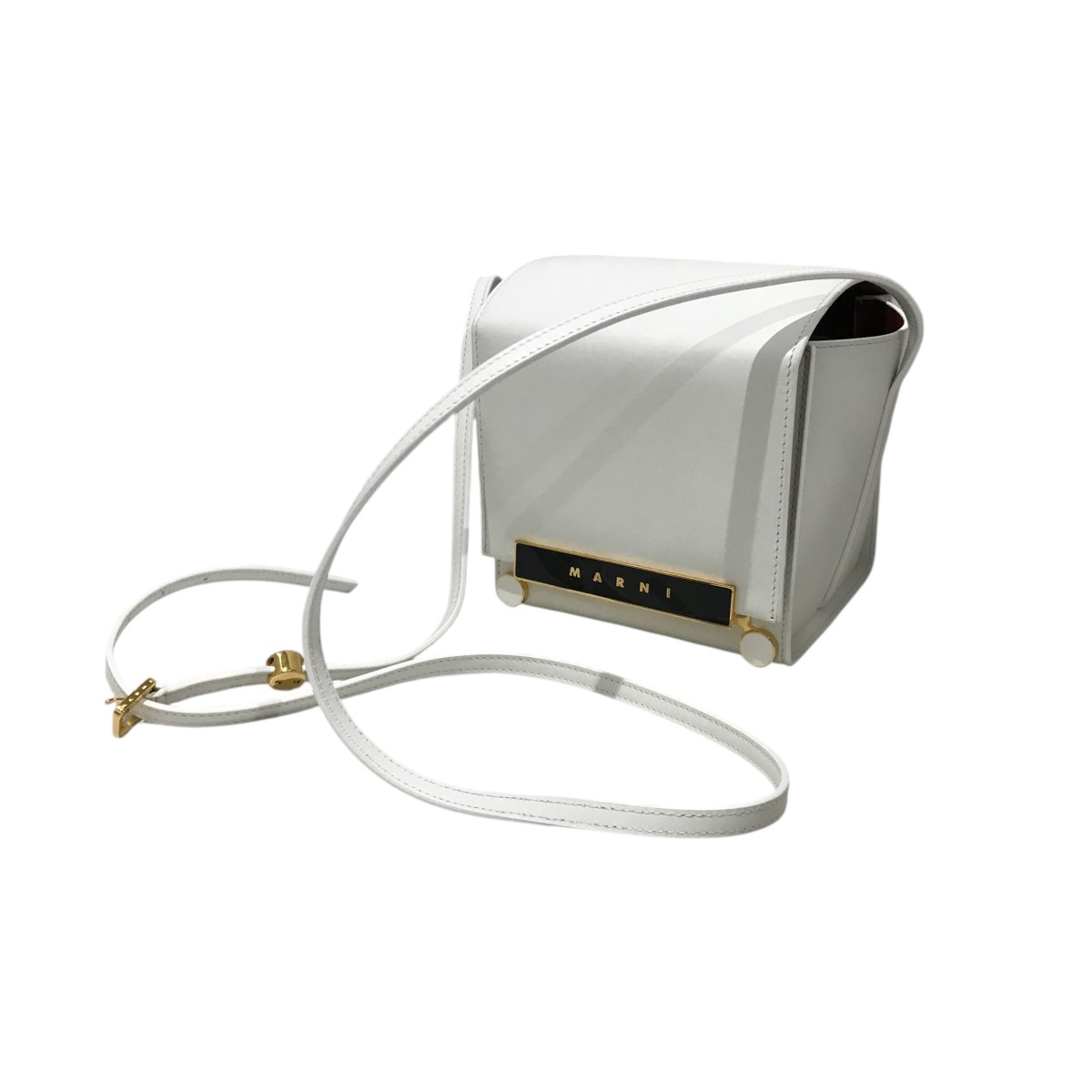 【中古】MARNI 25SS 【ＶＨＳスモール 正六面体御徒面子】 ショルダーバッグ SBMP0241U0 白いこと 【030126】（マルニ）