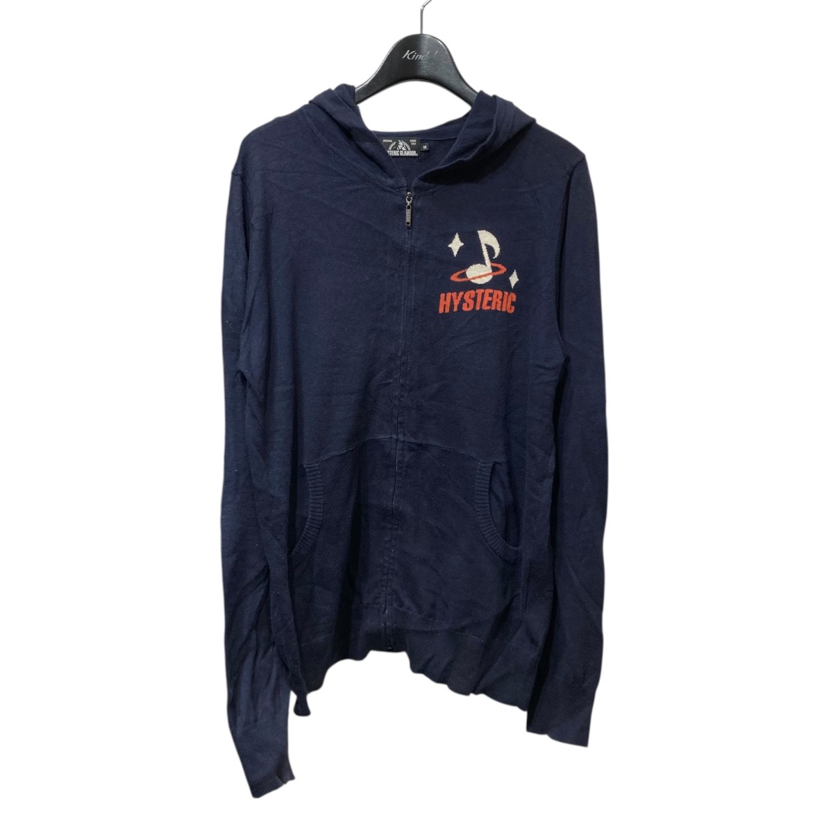 【中古】Hysteric Glamourニットジップパーカー 0263ND01 ネイビー サイズ：M【価格見直し】｜ブランド古着のカインドオル